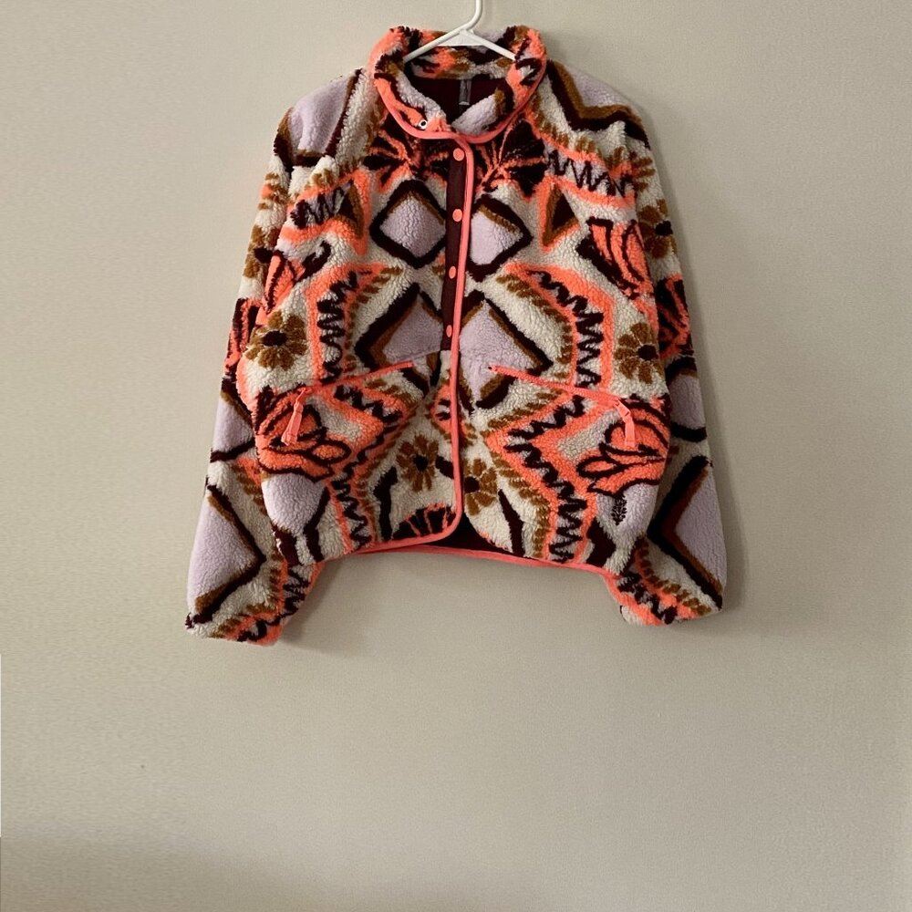 Free People Movement Hit The Slopes Printed Fleece Jacket NWOT - Picture 5 of 9